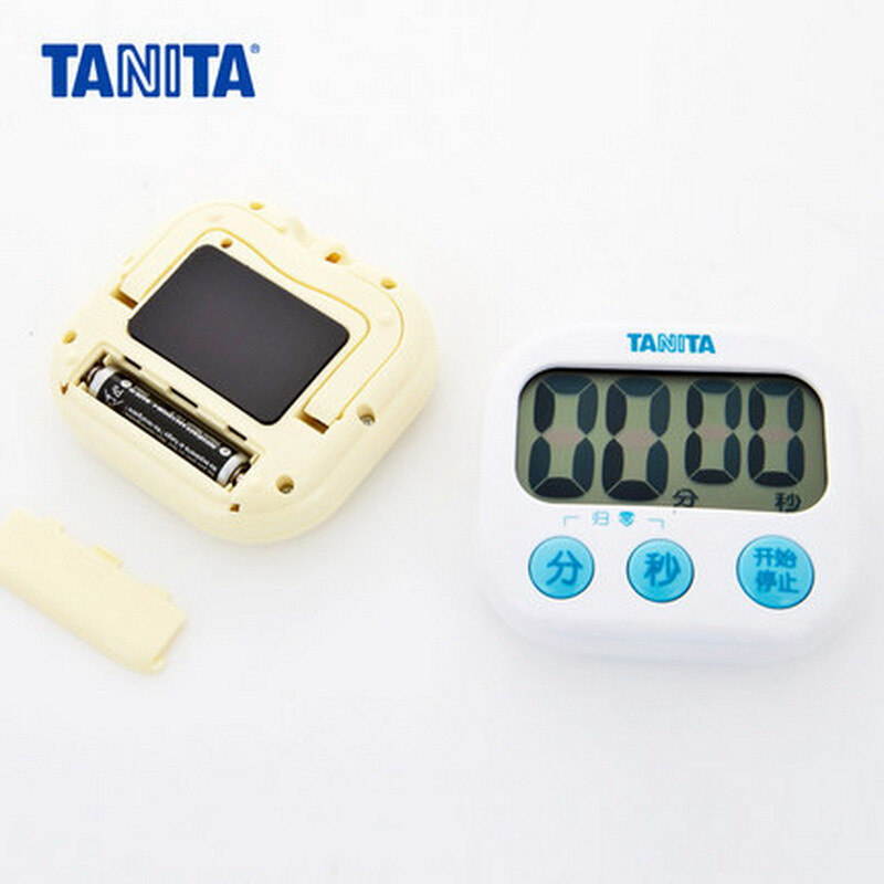 日本百利達tanita廚房計時器提醒器學生定時器倒計時器烘焙 TD-384 白色/黃色
