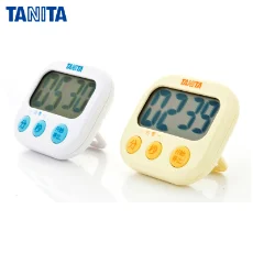 日本百利達tanita廚房計時器提醒器學生定時器倒計時器烘焙 TD-384 白色/黃色